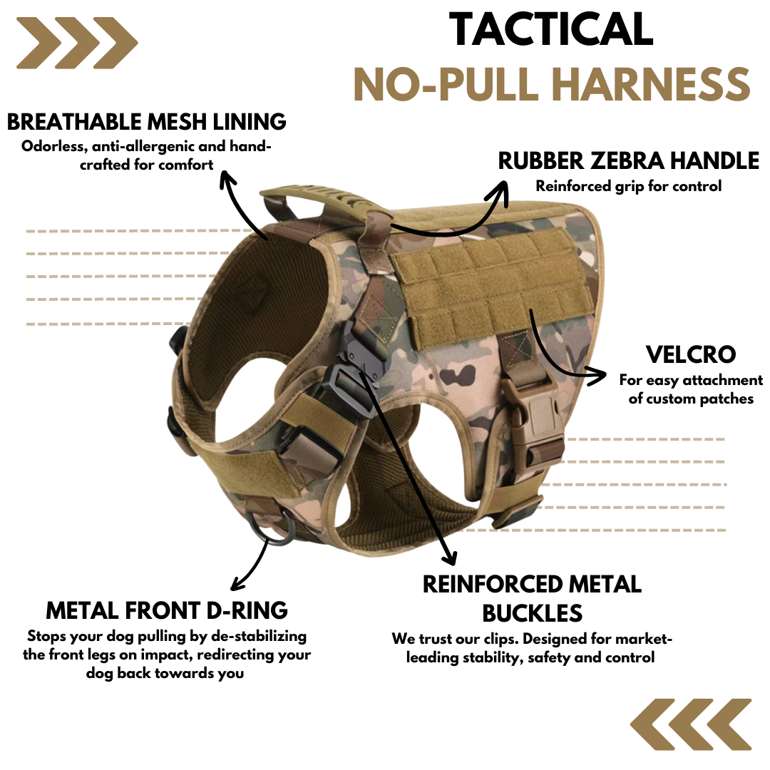 DogPaws® Military-Grade Tactical No-Pull Harness